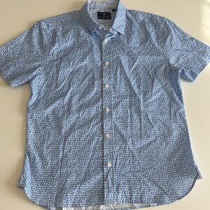 Vustra 100% organic cotton Men's Blue Short Sleeve Shirt